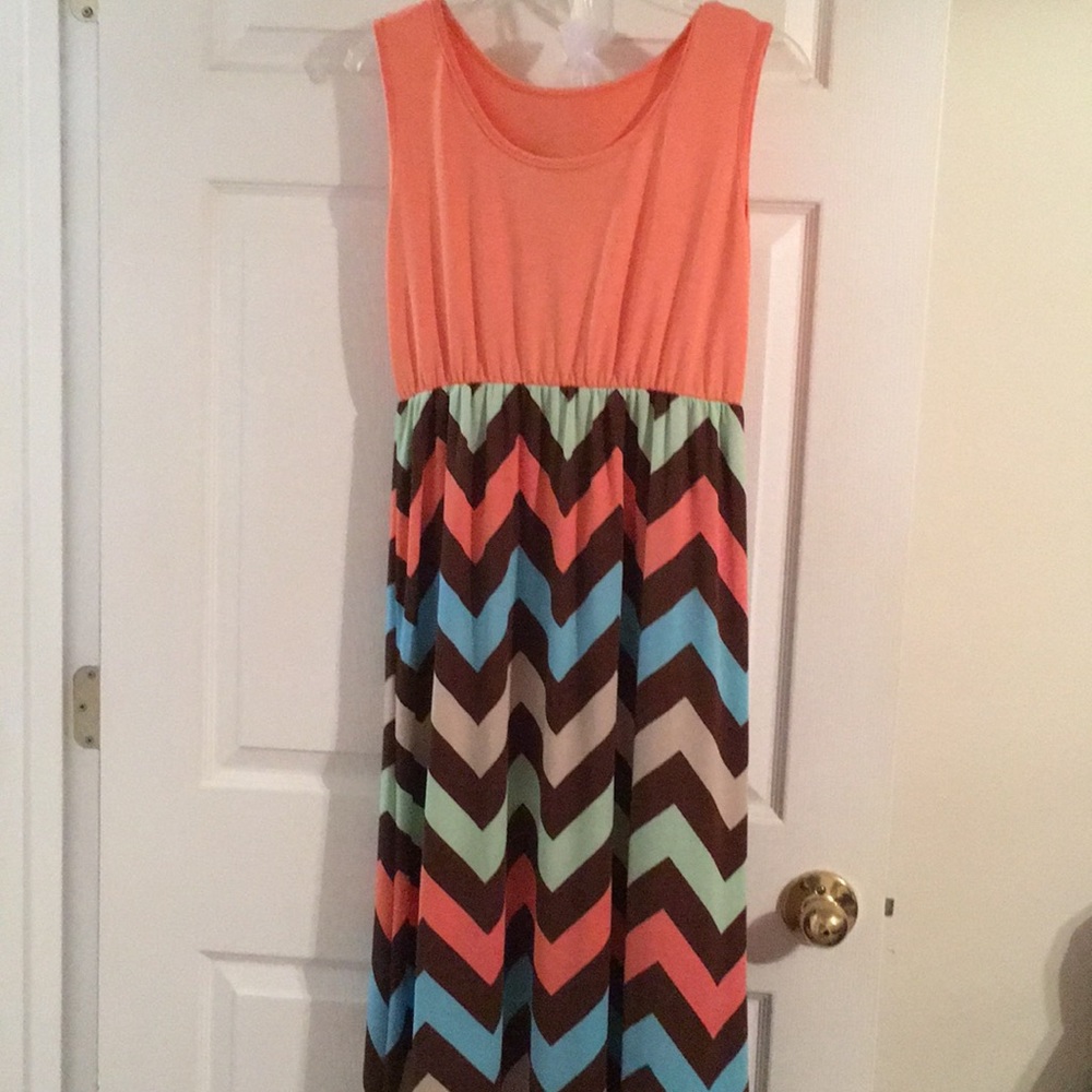 Long Chevron print maxi dress